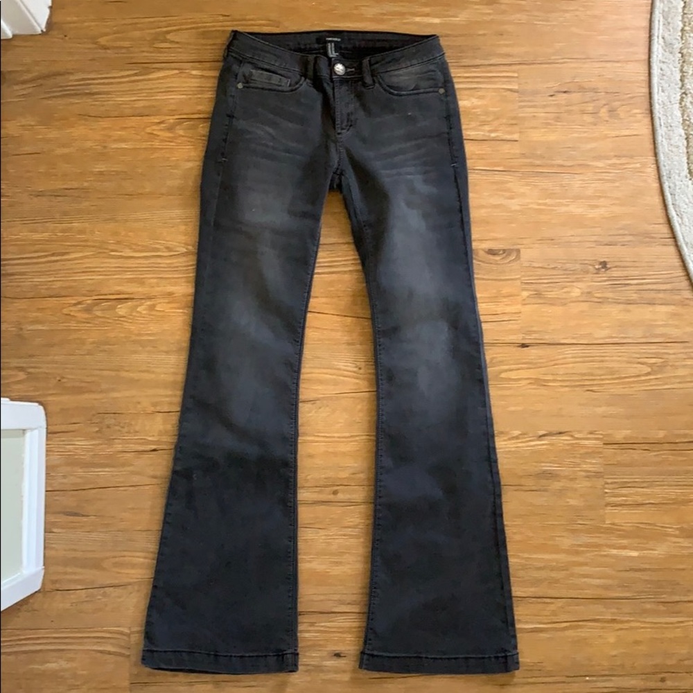 Black denim bell bottoms